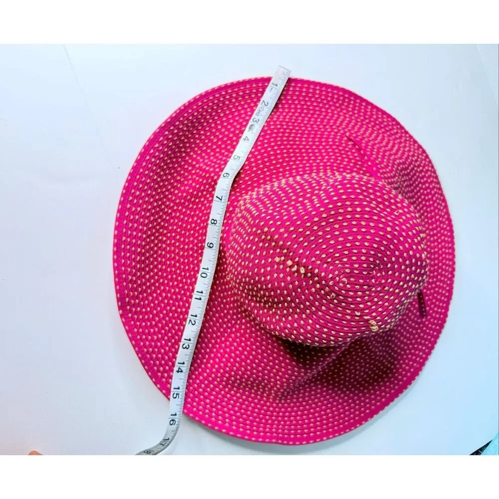 SanHat Diego Co Pink Wide Brim Sun Hat Floppy Beach Hat Packable Vacation Resort